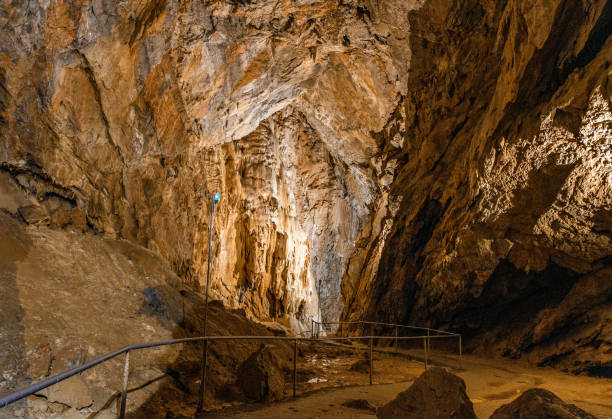 istock Interior of an old historic rocky cave 1436960843