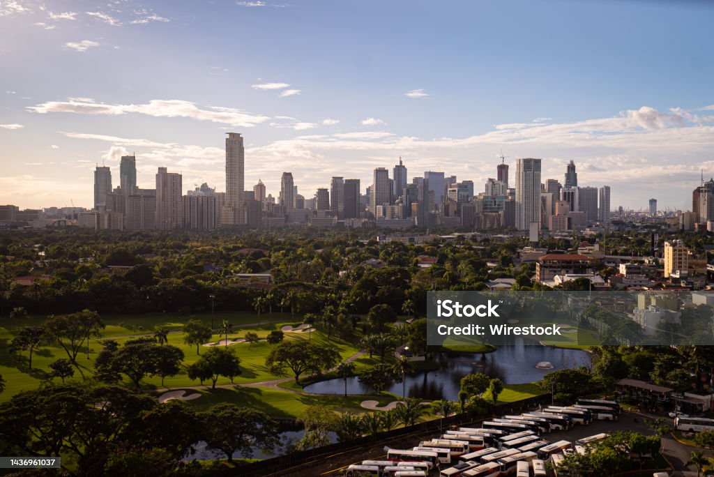 Aerial view of the Makati city - modern financial, business district of Metro Manila, Philippines An aerial view of the Makati city - modern financial, business district of Metro Manila, Philippines Urban Skyline Stock Photo