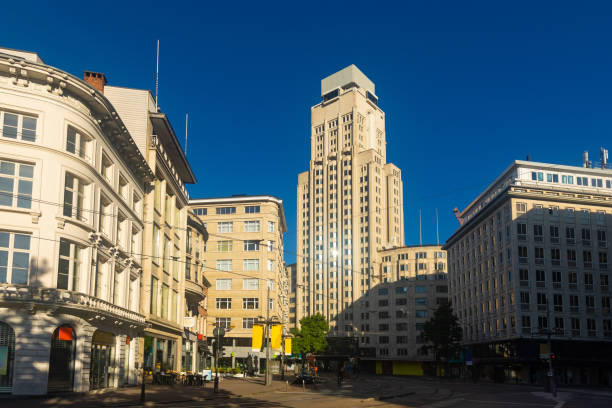 istock Boerentoren (Farmers Tower) is  tall building in Antwerp 1436961146
