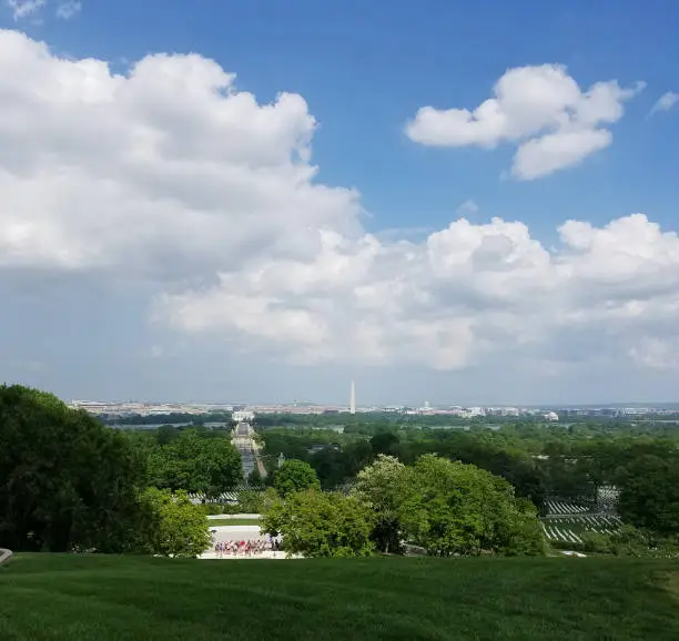 Photo of high angle shot of the Arlington House, The Robert E. Lee Memorial, Arlington, Virginia