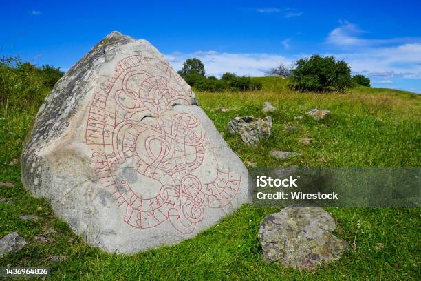 Hacon Stone Runestone In Birka And Hovgarden In Stockholm Sweden Stock Photo - Download Image Now