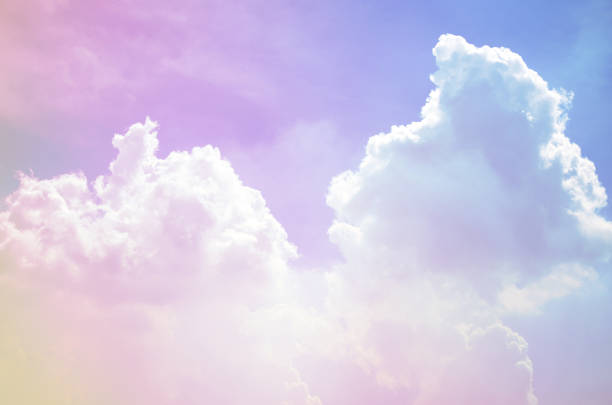 istock Fluffy clouds on a pastel colorful background-perfect for wallpapers 1436965187