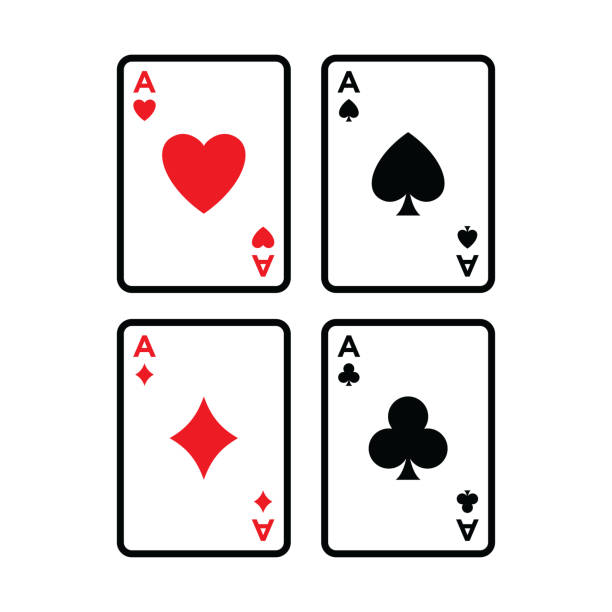 ikona karty pokera wektorowy szablon projektu na białym tle - silhouette poker computer icon symbol stock illustrations
