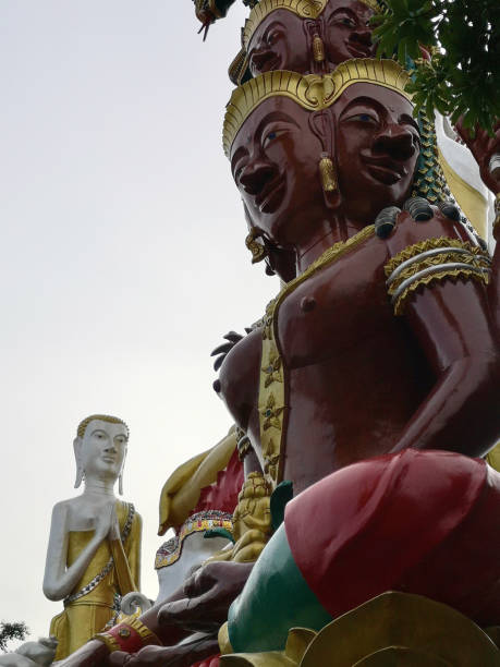 Large Buddha images at Wat Khunchan, in Thonburi district, Thailand.