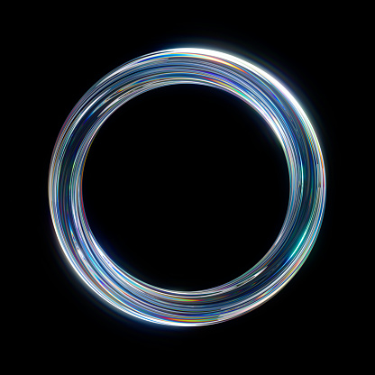 glass ring on black background