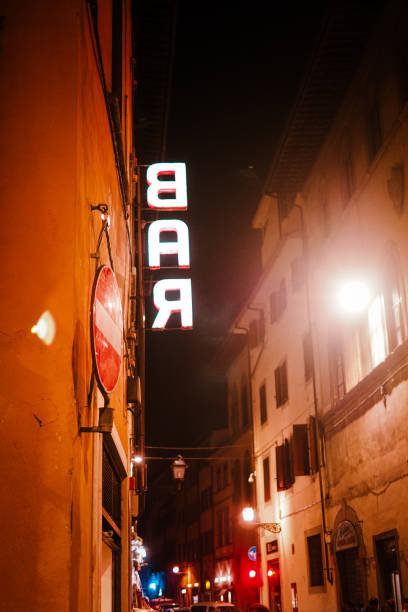 istock Italian bar in Florence with neon light 1436978875