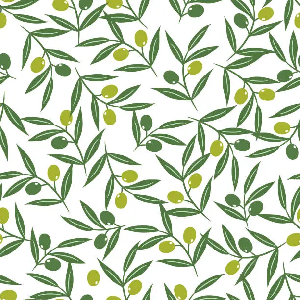 Vector illustration of Olive seamless pattern .