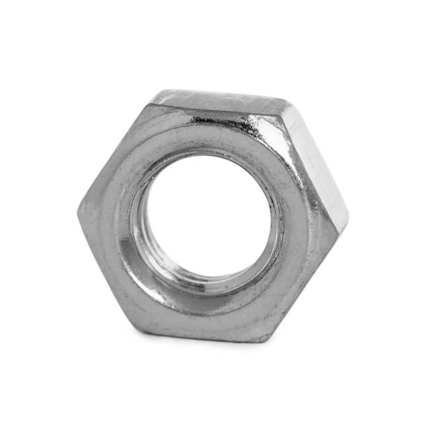 istock One metal hexagon nut isolated on white 1436984422