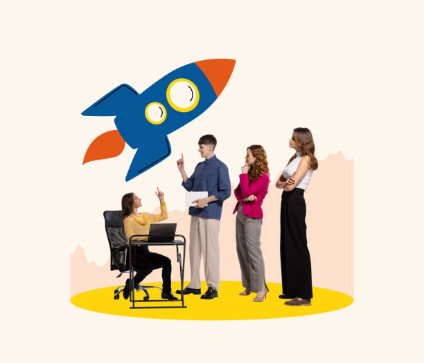 istock Group of young employees having consultation with manager, mentor on project launching. Concept of business, motivation and teamwork 1436989677