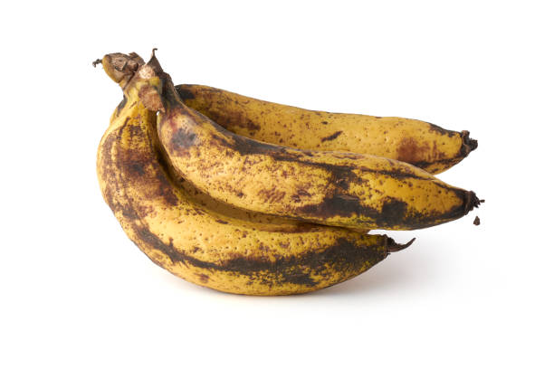 흰색에 검은 반점이있는 바나나 이상 숙성 무리 - banana rotting ripe above 뉴스 사진 이미지