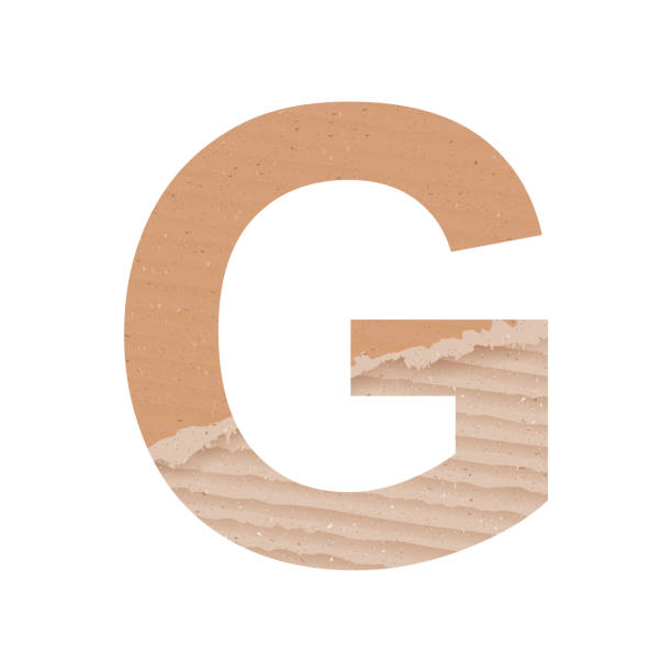 istock Letter A of the English alphabet, gray paper cardboard texture on white background - Vector 1436993958