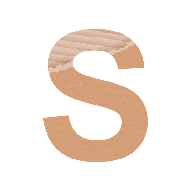 istock Letter S of the English alphabet, gray paper cardboard texture on white background - Vector 1436994159