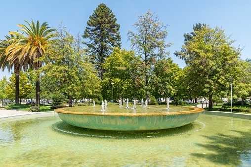 A water fountain at the Municipal park of Ponte de Sor city in Portugal