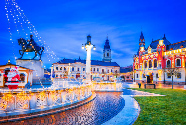istock Oradea, Romania - Christmas decorated downtown, historical Crisana 1437004479