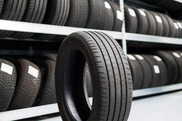 istock New unused car tires in store 1437007323