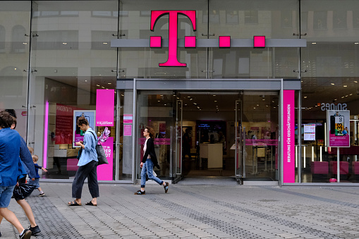 T-Mobile Retail Wireless Store in  in Nuremberg, Germany on July  23, 2022.