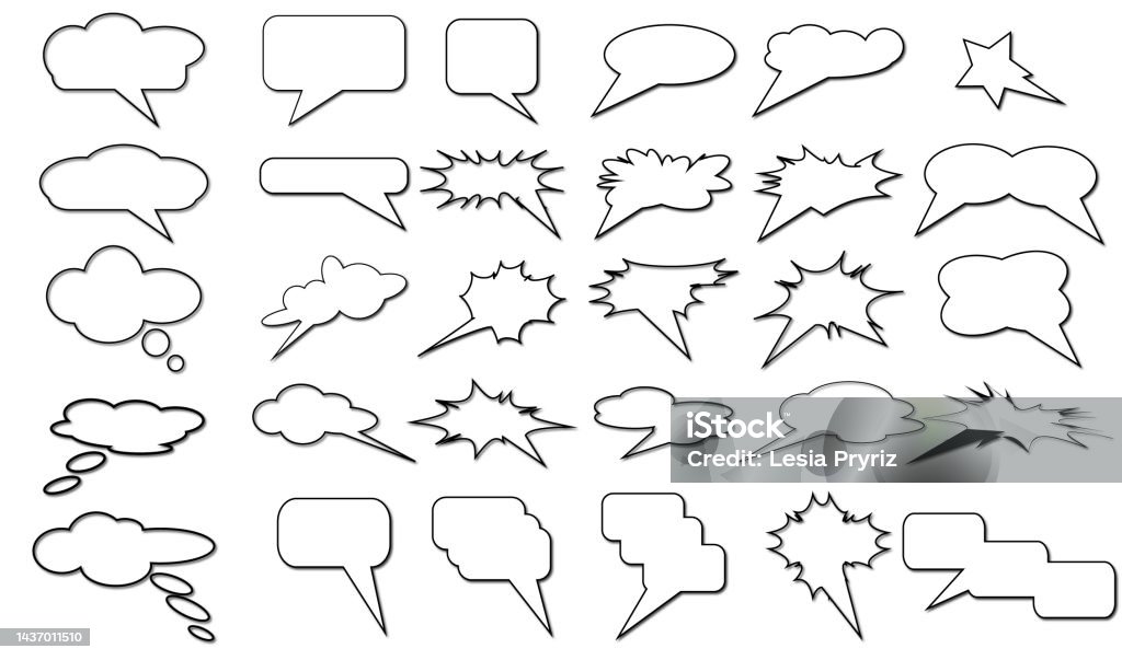Dialogue Callouts Callouts For Text In Comics To Indicate Conversation Stock Illustration ...