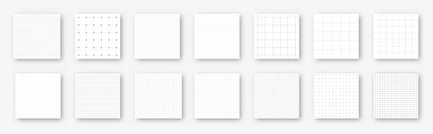 illustrations, cliparts, dessins animés et icônes de modèles de grille. motif de points en demi-teintes sans couture. ensemble d’arrière-plan de motif de grille. papier millimétré. mosaïque pointillée. document de rédaction sur le panorama vectoriel. concept de fond. illustration vectorielle - trame points