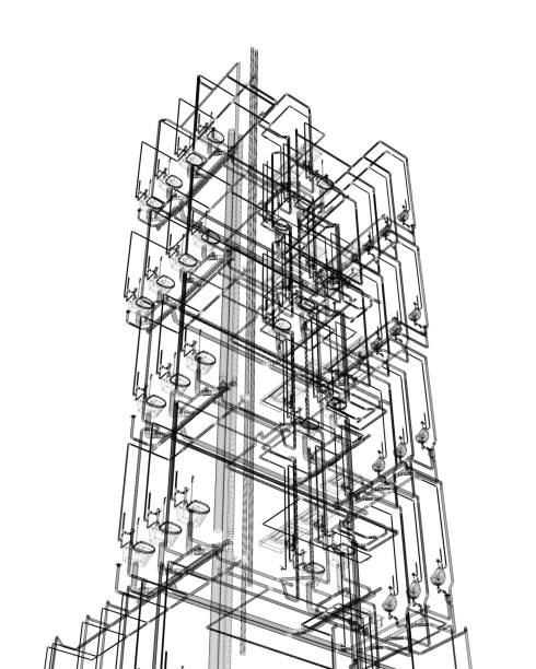 3D illustration of sanitary piping