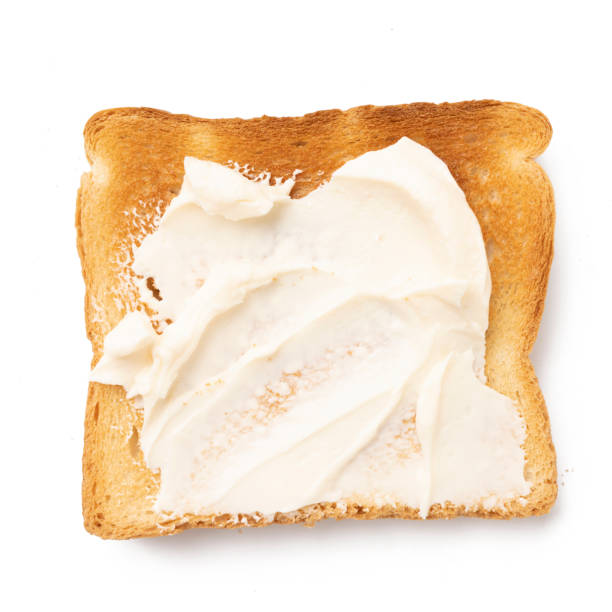 istock fresh toast with cream cheese on white 1437026496