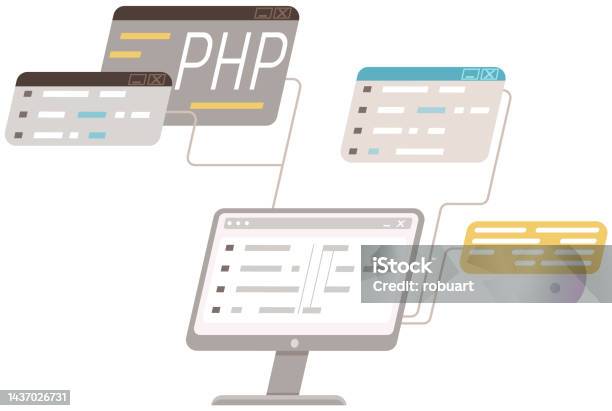 Working On Web Development Concept Of Script Coding And Programming In ...