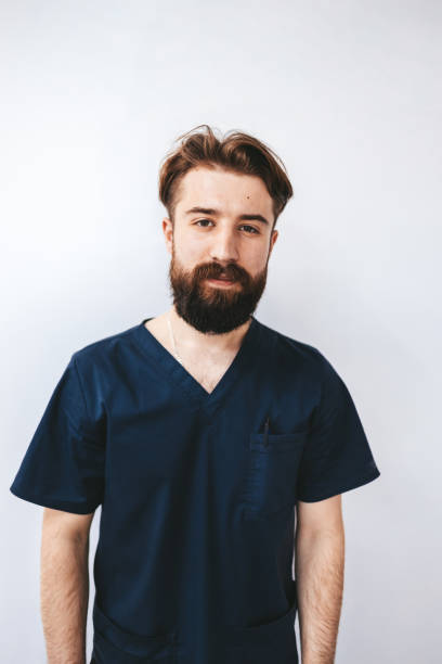 istock Portrait of doctor on white background 1437034400