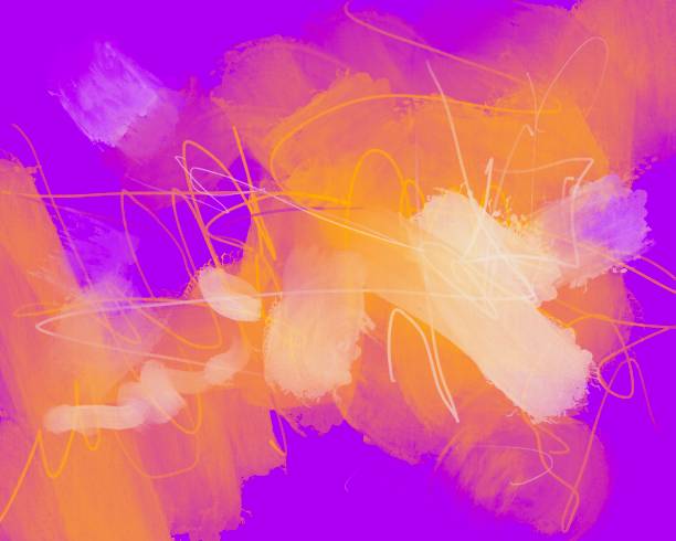 istock Colorful original digital painting artwork with lines and abstract design for a modern design. 1437035763