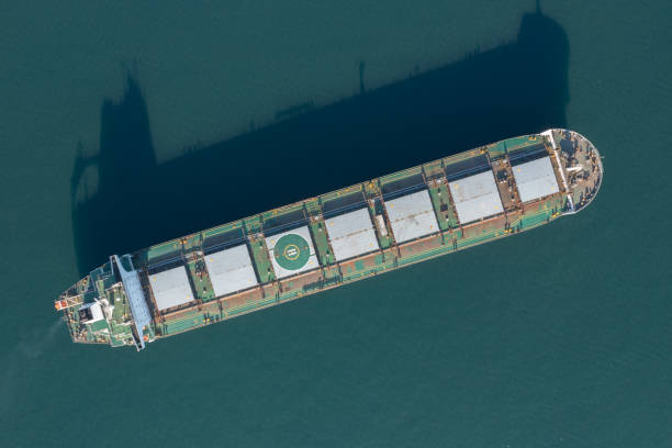 istock Large offshore dry cargo ship at sea. 1437038495