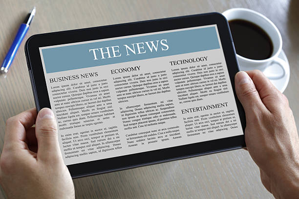 istock Digital tablet showing news 143703942
