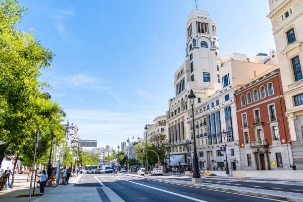 Madrid, Spain - September 17, 2022: View of Alcala Street in Central Madrid.