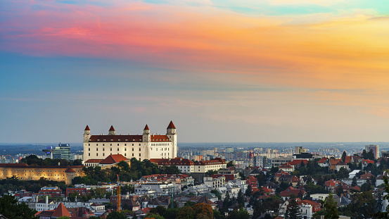 Bratislava Castle seen from the proximity of Slavin memorial.
