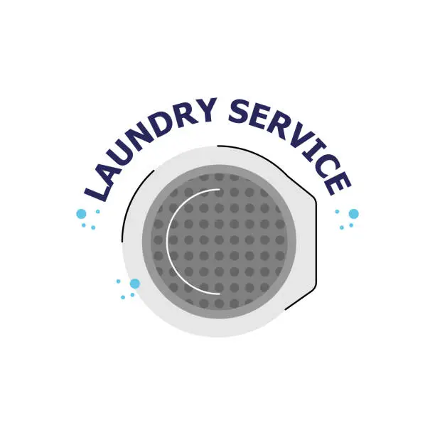 Vector illustration of Laundry service banner or signboard with name, flat vector illustration isolated.