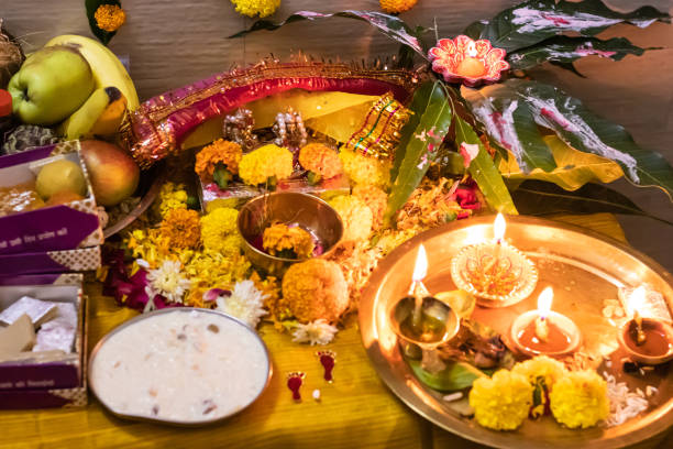 istock religious ritual pray of holy god with blurred background at evening 1437042190