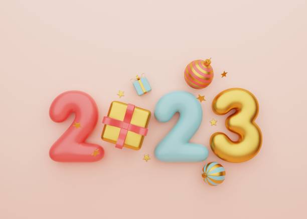 istock 3d rendering Happy New Year 2023 illustration. 1437043968