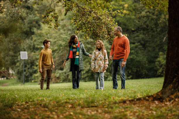 istock Family in forest having great time. 1437044050