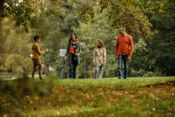 istock Family in forest having great time. 1437044062