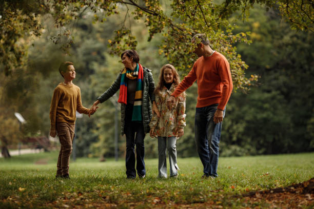 istock Family in forest having great time. 1437044067