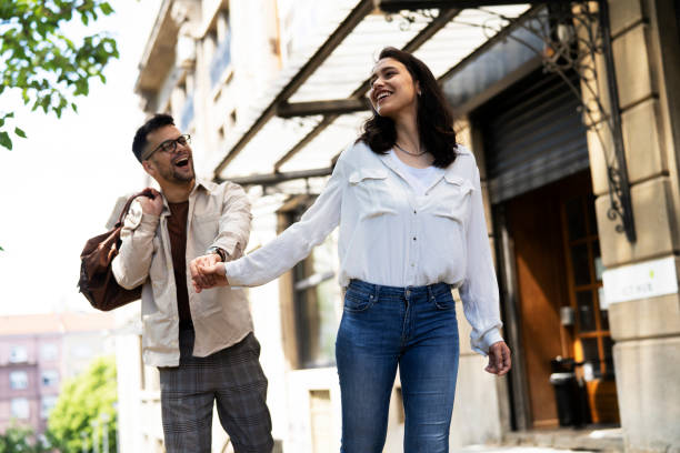 istock Loving couple having fun together 1437048851