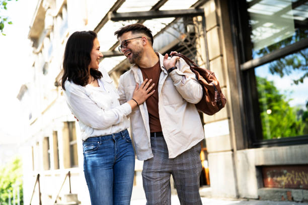 istock Loving couple having fun together 1437048894