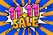11-11-big-sale-font-ausdruck-pop-art-com