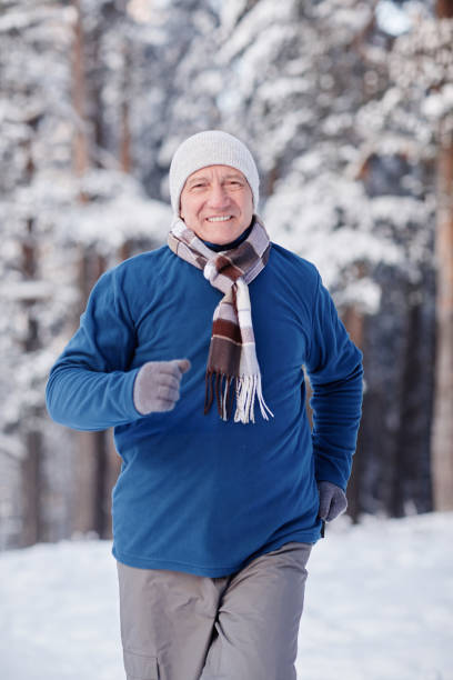 istock Smiling Senior Man Running in Winter 1437052301