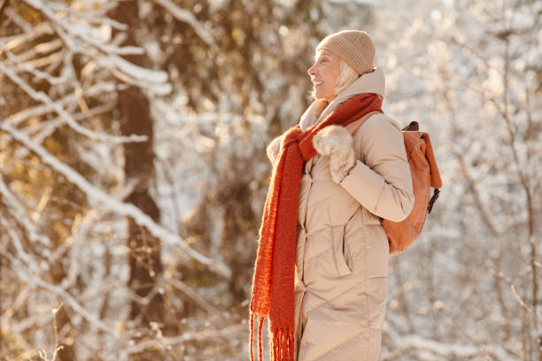 istock Senior Woman Enjoying Winter Hike 1437052336