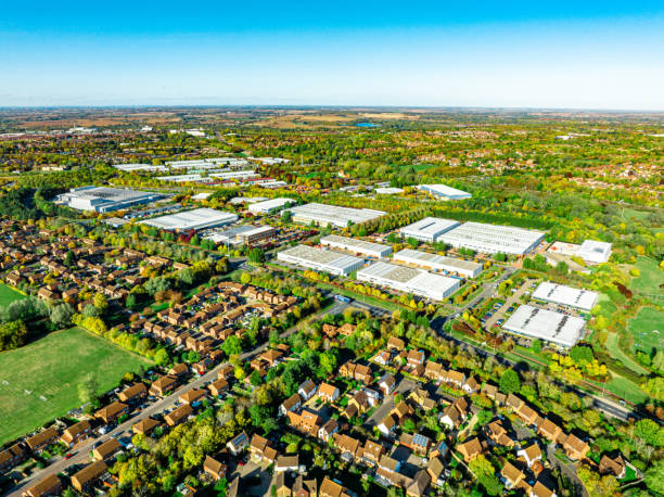 istock Drone footage of logistic center in UK 1437055655