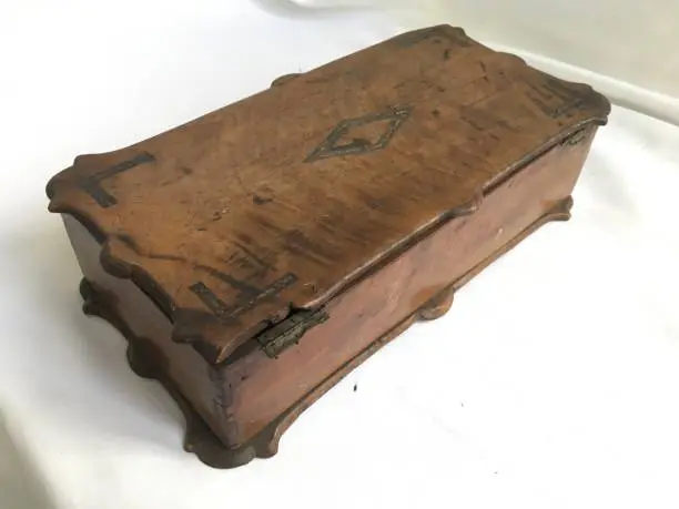 Very old wood box of a tailor