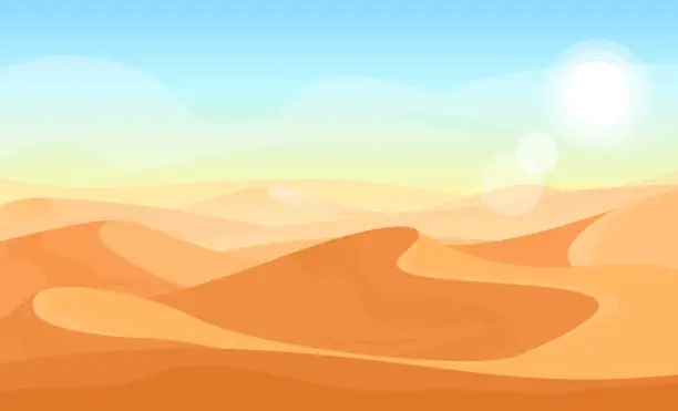 Vector illustration of Desert landscape illustration