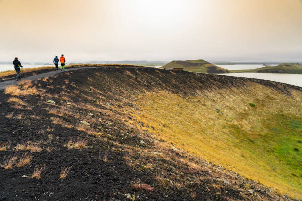 istock People on circular walk at Skutustadir, Myvatn 1437065455