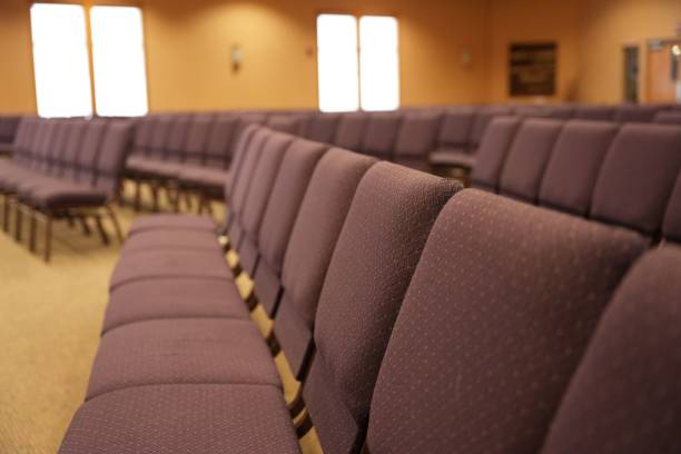 istock Empty row of chairs in auditorium 1437065941