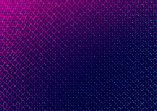 Vector illustration of Abstract pink and blue binary data background technology vector design