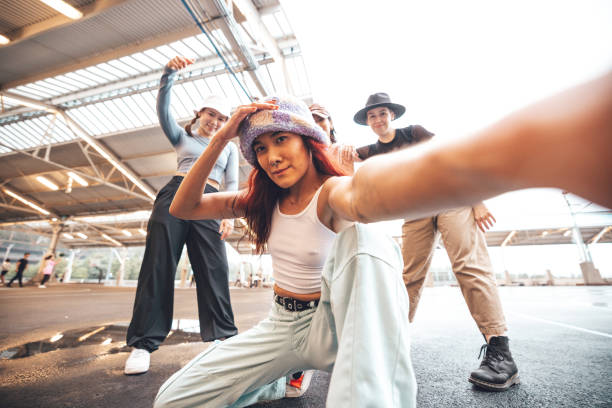 istock Four female friends taking a selfie 1437071673