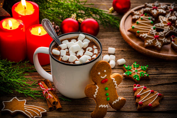 istock Christmas hot chocolate with marshmallows and cookies 1437082347